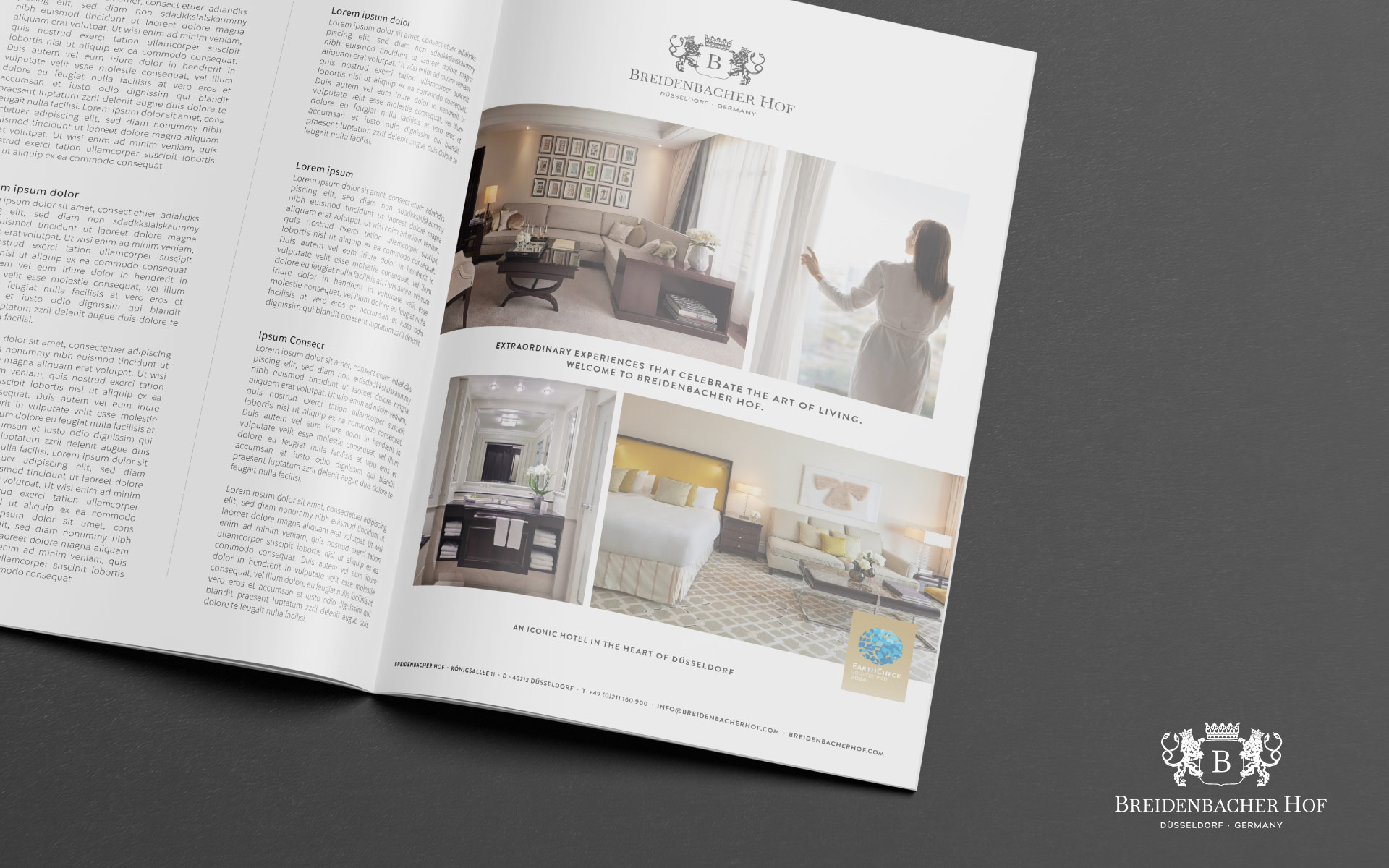 Anzeige für Breidenbacher Hof in einer Zeitschrift als Mockup